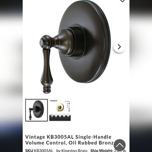 Kingston Brass Oil Rubbed Bronze Volume Control